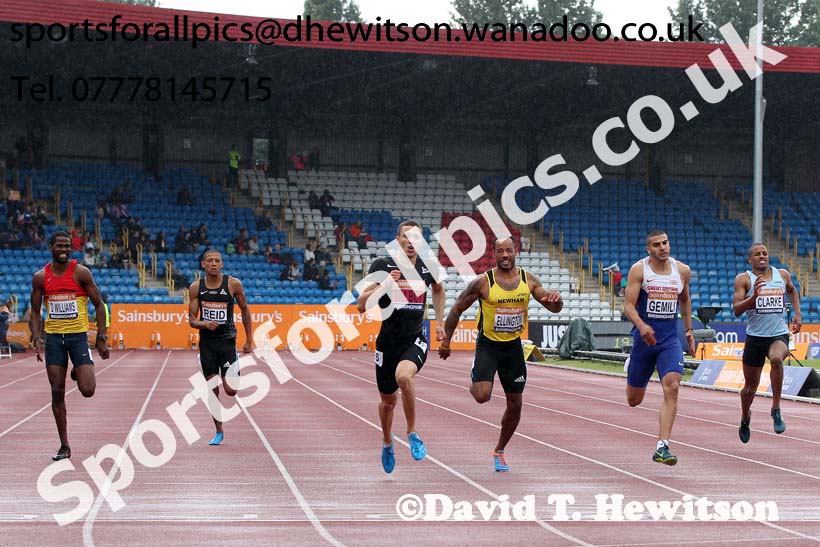 Danny Talbot (Birchfield) wins from Adam Gemili (Blackheath) and 3rd James Ellington (Newham) 200 metres final, 2014 Sainsbury's British Championships. Photo: David T. Hewitson/Sports for All Pics